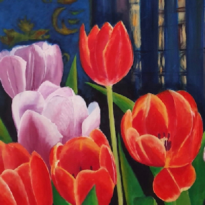 Tulpen, 2019, Acryl auf Lwd, 120 x100 cm-2