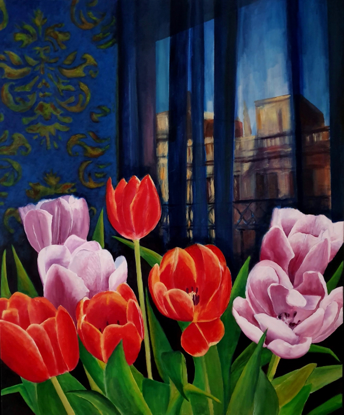 Tulpen, 2019, Acryl auf Lwd, 120 x100 cm-3