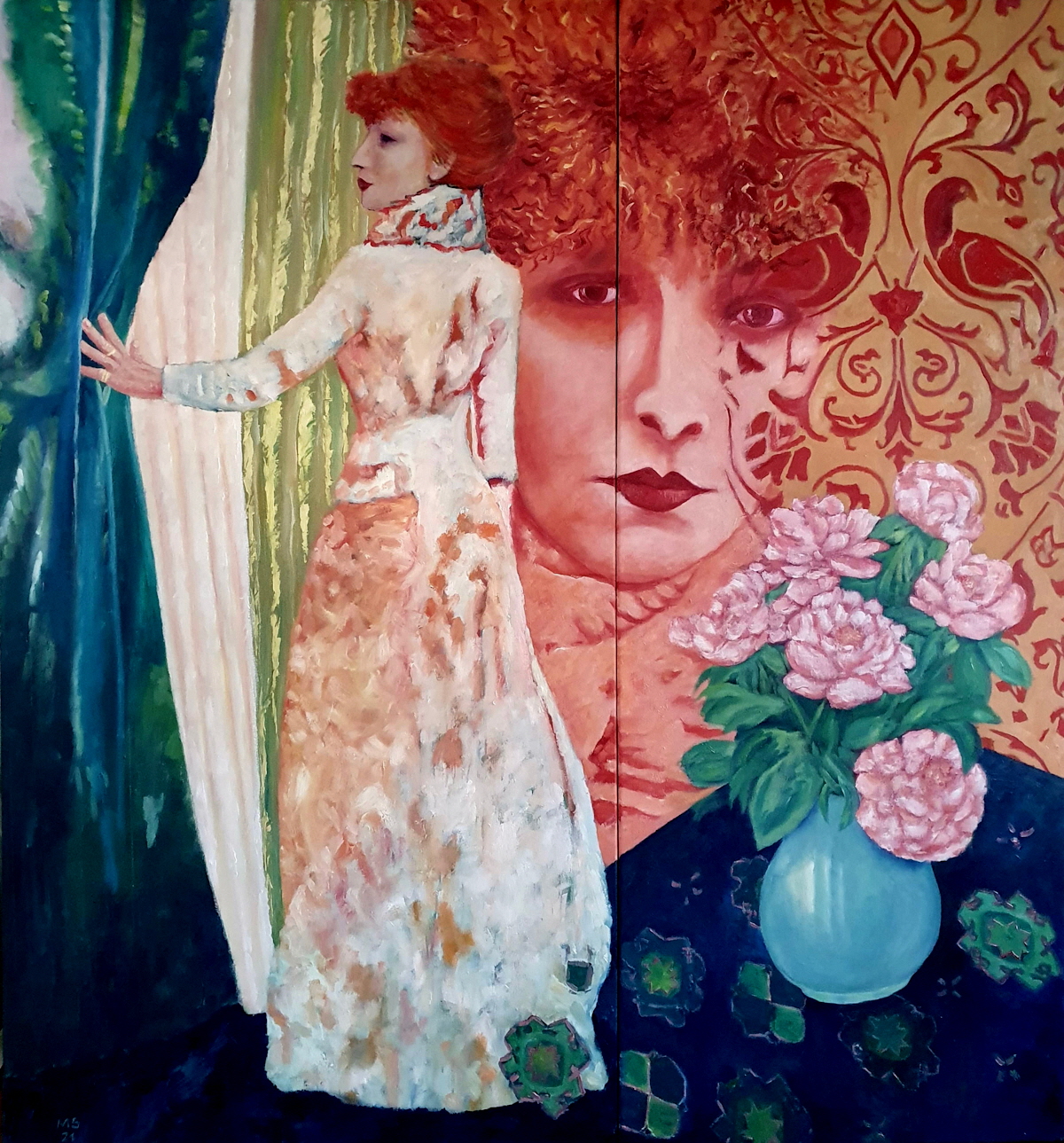 010 Hommage an Sarah Bernardt 2021 Öl auf Lwd 140x150cm-3