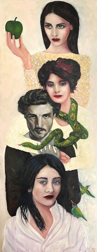 Margarete Stern Auch das Schoene muss sterben 2022 Oel auf Leinwand 180x70cm
