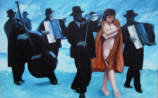 In Begleitung    2001   Acryl-Lwd 100x160cm
