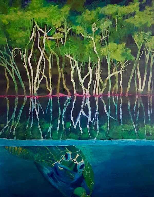 She disappeared and started a new life  2018  Acryl auf Lwd  150x100cm