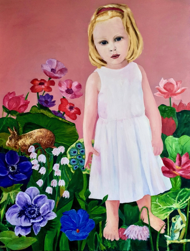 pink lilly of the valley, 100 x130 cm Oel auf lwd-