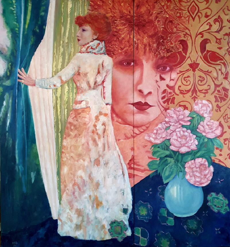 Hommage an Sarah Bernardt Oel auf Lwd 140x150cm, 2022