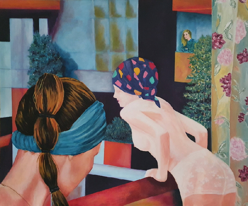 In the city 2021 acryl auf lwd 100x120cm